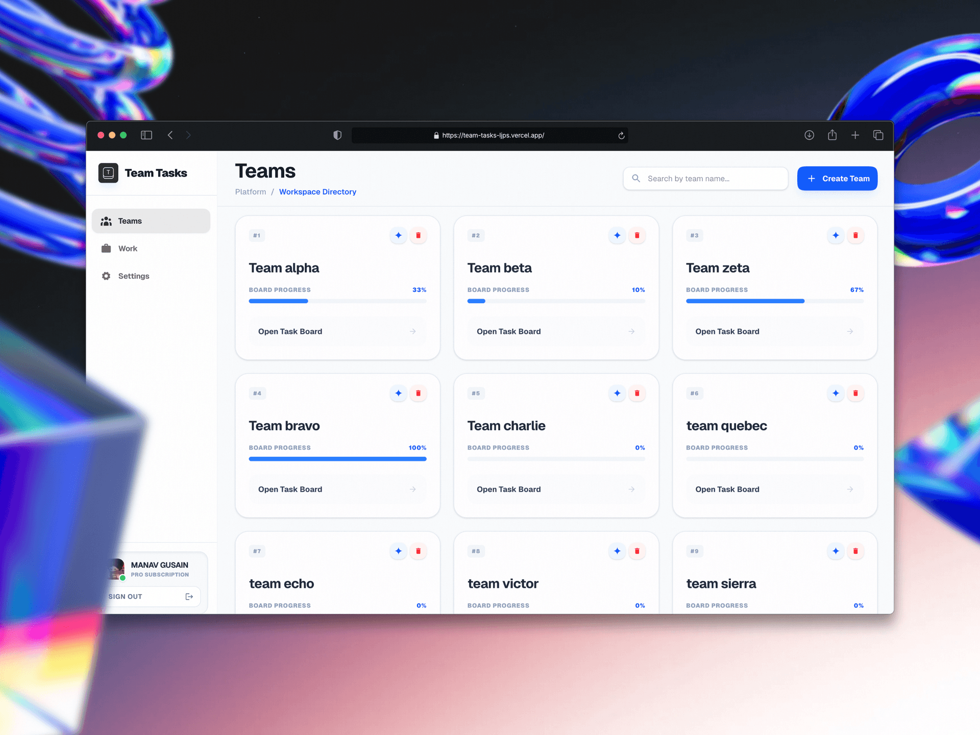 TaskPilot dashboard mockup